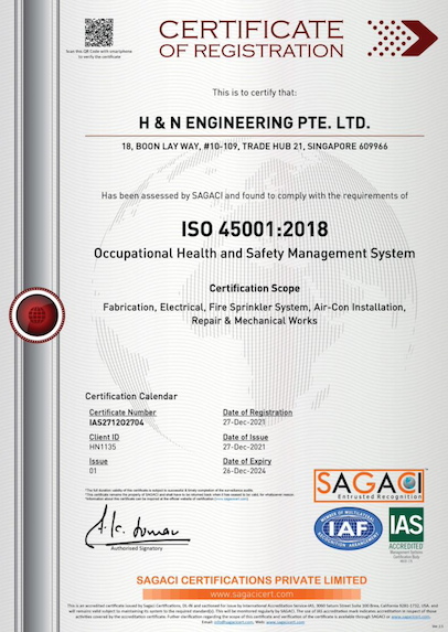 ISO 45001:2018 Certificate